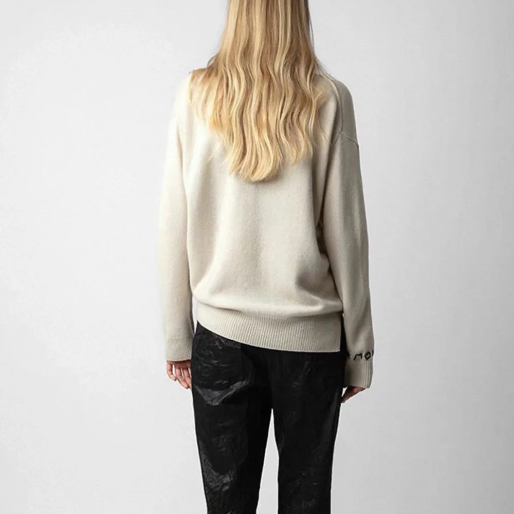 Zadig & Voltaire Cashmere Sweater NWT Amour Heart White - Picture 2 of 10